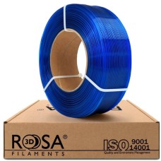 3D plastikas PET-G 1.75mm 1kg refill pakuotė Rosa3D - Blue Transparent