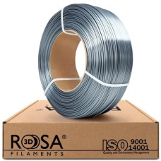 3D plastikas PLA blizgi 1.75mm 1kg refill pakuotė Rosa3D - Steel