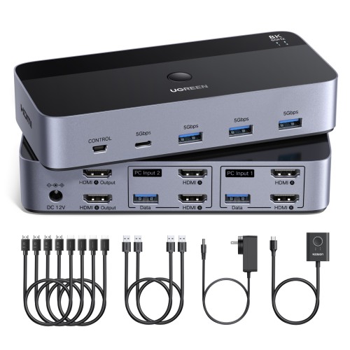 8K@60Hz HDMI KVM komutatorius (2 PC <-> 2 monitoriai + 4 įrenginiai) 8K@60Hz HDMI KVM komutatorius (2 PC <-> 2 monitoriai + 4 įrenginiai)