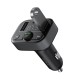 Car Bluetooth 5.0 FM Transmitter 2xUSB + USB-C, Black