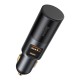 Automobilinis įkroviklis 12-24V 120W USB + USB-C su lizdu cigarečių pridegėjui, pilkas