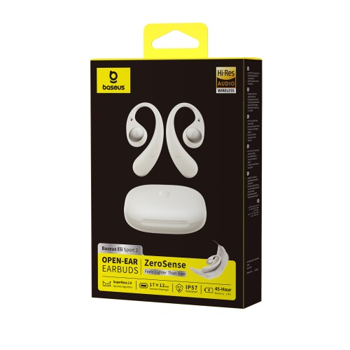 Belaidės Bluetooth 6.0 ausinės Eli Sport 2 su įkrovimo dėklu, baltos Belaidės Bluetooth 6.0 ausinės Eli Sport 2 su įkrovimo dėklu, baltos