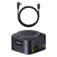Wireless magnetic Qi2 charger PicoGo 15W with retractable 67W USB-C cable, black