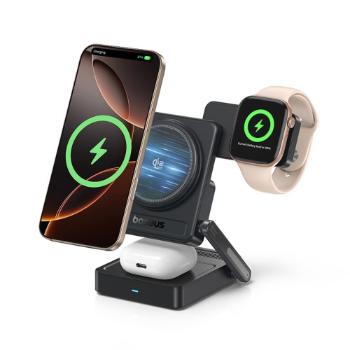 Belaidis sulankstomas magnetinis įkroviklis PicoGo AF21 trims Apple įrenginiams Qi2.2 35W USB-C Belaidis sulankstomas magnetinis įkroviklis PicoGo AF21 trims Apple įrenginiams Qi2.2 35W USB-C