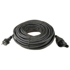 Extension cord with grounding 3x1.5mm² IP44 with rubber insulation black - 1 socket - 10m