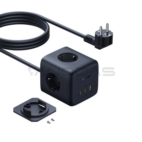Extension cord 3AC outlets 1.5m with USB charger (67W USB-A, USB-C) EnerFill BASEUS  Extension cord 3AC outlets 1.5m with USB charger (67W USB-A, USB-C) EnerFill BASEUS