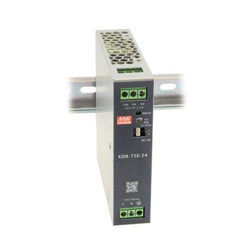 Impulsinis maitinimo šaltinis 12V 6.3A, tvirtinamas ant DIN bėgio, MEAN WELL Impulsinis maitinimo šaltinis 12V 6.3A, tvirtinamas ant DIN bėgio, MEAN WELL