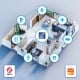Išmanių namų TUYA valdymo panelė, LCD, Wi-Fi, su ZigBee bridge, montuojama sienoje, juoda