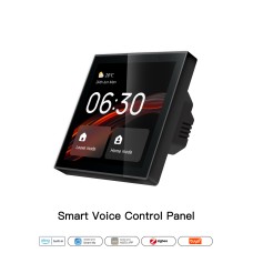 Išmanių namų TUYA valdymo panelė, LCD, Wi-Fi, su ZigBee bridge, montuojama sienoje, juoda