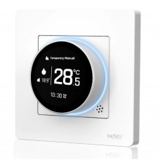 Išmanus, sieninis termostatas dujų/vandens katilui valdyti, su ratuku, baltas, ZigBee, TUYA