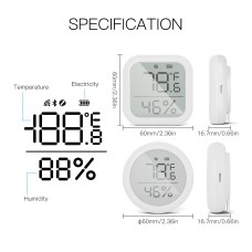 Smart temperature and humidity sensor, ZigBee, wireless, 0-1000LUX, Wi-Fi, TUYA / Smart Life