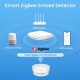 Smart ZigBee wireless indoor smoke sensor with siren 85dB, 1x CR123A 3V, TUYA / Smart Life