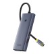 Jungčių stotelė / adapteris USB C kištukas - 6 rūšių juntys ( HDMI 4K@60Hz*1+USB3.1*2+USB-C3.1*1+USB2.0*1+PD*1+RJ45*1 ) UltraJoy BASEUS