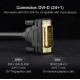 Kabelis DVI-D - DVI-D (24+1) (2K@60Hz 2560*1600) tinka ir DVI-I 24+5 jungtims 2m juodas DV101 UGREEN