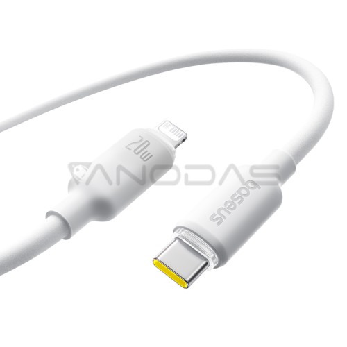 Cable USB C - IP Lightning 2m 20W white porous silicone insulation BASEUS  Cable USB C - IP Lightning 2m 20W white porous silicone insulation BASEUS