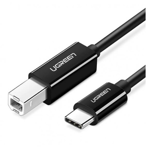 Kabelis USB C - USB B spausdintuvui 1m juodas US241 UGREEN Kabelis USB C - USB B spausdintuvui 1m juodas US241 UGREEN