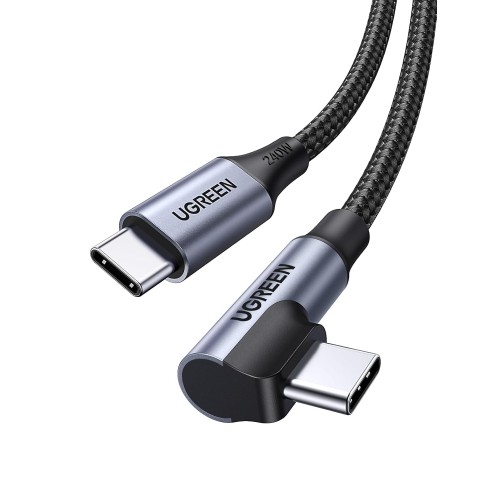 Kabelis USB C - USB C kampinis 1m 240W L536 UGREEN Kabelis USB C - USB C kampinis 1m 240W L536 UGREEN