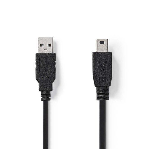 Kabelis USB2.0 A kištukas - mini USB B kištukas 2.0m juodas Kabelis USB2.0 A kištukas - mini USB B kištukas 2.0m juodas