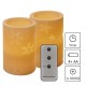 Kalėdinė dekoracija "2 žvakutės", 2 x 3Vdc (2x2 x AA), 2 x 1 LED, gintarinė balta, su laikmačiu, valdikliu ir pulteliu, EMOS