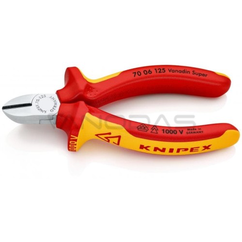 Kandyklės elektrikams VDE 1000V 125mm 70 06 125, Knipex Kandyklės elektrikams VDE 1000V 125mm 70 06 125, Knipex