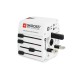 Kelioninis tinklo adapteris 230V 2.5A, 2x USB MUV kištukai AU/CN/UK/US/IT - lizdai EU/AU/UK/US (be įžeminimo) SKROSS