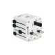 Kelioninis tinklo kroviklis 2x USB lizdai 5V 2400 mA EU/US/UK/AU kištukai, SKROSS