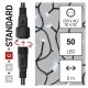 LED girlianda, 30Vdc, 5m, 50 x LED, šaltai balta, sujungiama, be maitinimo šaltinio, EMOS