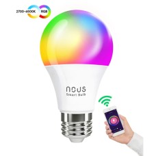 Lemputė LED E27 230V 9W 810lm 2700K - 6500K, RGB išmanioji Wi-Fi valdoma programėle TUYA / Smart Life P3 NOUS