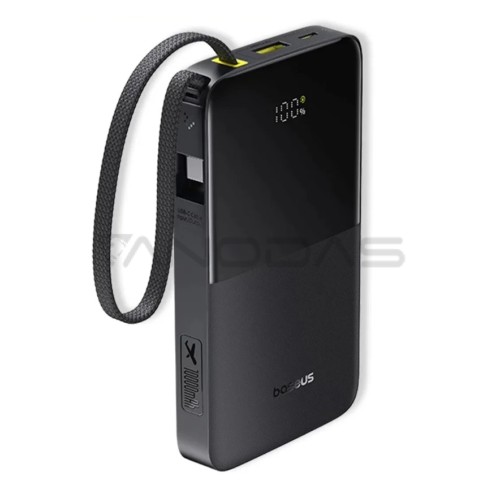 LiPo išorinis akumuliatorius (PowerBank) 10000mAh 22.5W USB + USB-C su integruotu USB-C kabeliu EnerFill Bipow2 juodas BASEUS  LiPo išorinis akumuliatorius (PowerBank) 10000mAh 22.5W USB + USB-C su integruotu USB-C kabeliu EnerFill Bipow2 juodas BASEUS