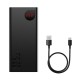 LiPo išorinis akumuliatorius (PowerBank) 40000mAh 22.5W USB + USB-C Adaman juodas BASEUS