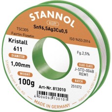 Lydmetalis Sn96.5Ag3Cu0.5 1.0mm 100g su fliusu Stannol
