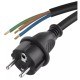 Power cable AC plug - solder terminals (3x1.5 mm²) 5.0m with rubber insulation (for tool cable replacement)
