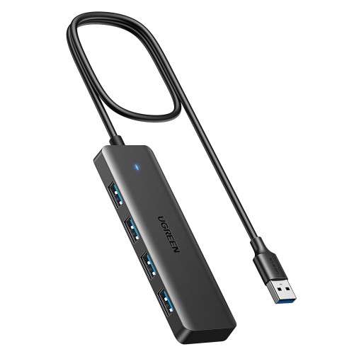 Šakotuvas USB-A 4 prievadų (USB 3.0) 1.0m, juodas Šakotuvas USB-A 4 prievadų (USB 3.0) 1.0m, juodas