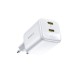 Sieninis įkroviklis EnerFill FE22 45W 2xUSB-C QC PD su USB-C kabeliu 1m, baltas Sieninis įkroviklis EnerFill FE22 45W 2xUSB-C QC PD su USB-C kabeliu 1m, baltas