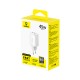 Sieninis įkroviklis EnerFill FE22 45W 2xUSB-C QC PD su USB-C kabeliu 1m, baltas Sieninis įkroviklis EnerFill FE22 45W 2xUSB-C QC PD su USB-C kabeliu 1m, baltas