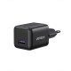 Sieninis įkroviklis GaN 18W USB-A QC3.0, pilkas
