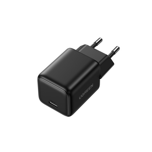 Sieninis įkroviklis GaN 20W USB-C QC PD3.0, juodas Sieninis įkroviklis GaN 20W USB-C QC PD3.0, juodas
