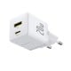 Sieninis įkroviklis Palm 20W USB + USB-C QC3.0 PD3.0 su USB-C kabeliu 1m, baltas