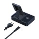 Stalinis įkroviklis Nomos NH21 160W 2xUSB-C + USB-A su ištraukiamu USB-C kabeliu 80cm ir Qi2 belaidžiu įkrovimu, juodas Stalinis įkroviklis Nomos NH21 160W 2xUSB-C + USB-A su ištraukiamu USB-C kabeliu 80cm ir Qi2 belaidžiu įkrovimu, juodas