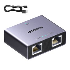 Network splitter RJ45 -> 2xRJ45 (8P8C) Gigabit - gray