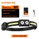 Headlamp, with sensor, USB C, 540lm, 10W, IP44 Headlamp, with sensor, USB C, 540lm, 10W, IP44