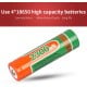 Flashlight M6-S, 3000lm, 36W, rechargable USB C, 4x 18650 10400mAh, IP44