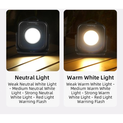 Žibintuvėlis, stovyklavimo, įkraunamas USB-C, 500lm, CCT 2700K - 7000K Žibintuvėlis, stovyklavimo, įkraunamas USB-C, 500lm, CCT 2700K - 7000K