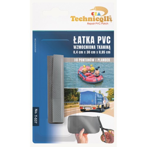 Fabric reinforced PVC patch, gray, 8.4cm/30cm/0.55mm Technicqll Fabric reinforced PVC patch, gray, 8.4cm/30cm/0.55mm Technicqll