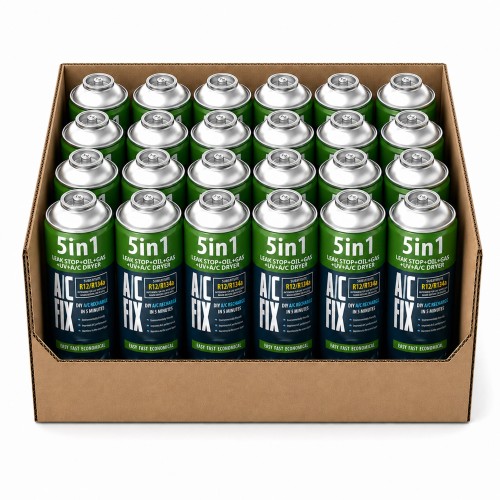 Dujinis šaltnešis oro kondicionieriams 5in1 R12 R134a 235g AC FIX 24 vnt, pakuotė Dujinis šaltnešis oro kondicionieriams 5in1 R12 R134a 235g AC FIX 24 vnt, pakuotė