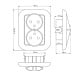 Double p/t socket PT-6F white