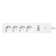 Smart power strip WHITE 3m 2xUSB+USB-C WiFi TUYA