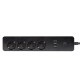 Smart power strip BLACK 1.5m 2xUSB+USB-C WiFi TUYA