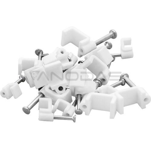 Cable holder 6/4mm white flat  Cable holder 6/4mm white flat