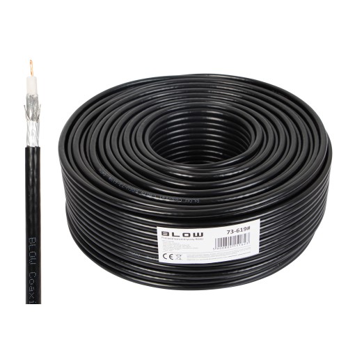 Koaksialinis kabelis RG6U CU 1.02 96x geliu dengtas ekranas, juodas Koaksialinis kabelis RG6U CU 1.02 96x geliu dengtas ekranas, juodas